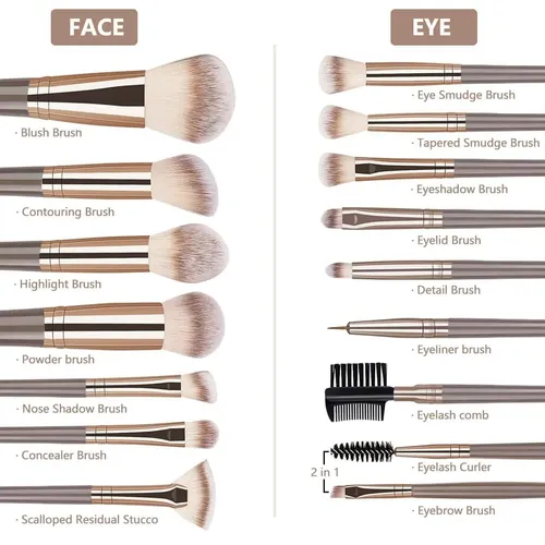 31 Pcs Set De Pinceles De Maquillaje + Esponja Y Esponja
