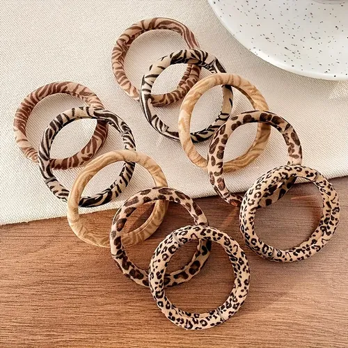 20 Gomas Pelo Leopardo – Accesorios Moda Fiesta Mujer