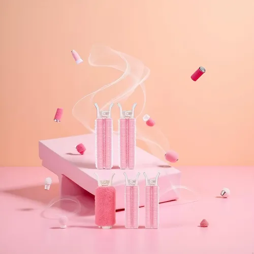 Rulos Para El Cabello Zhhuoc Rosa 4 Pzas  Volumen En Raíz C
