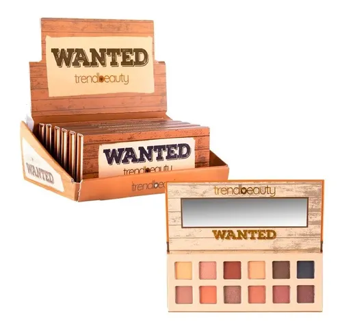 Paleta de Sombras Trend Beauty Wanted con 12 Tonos Mate y Brillantes Vegana