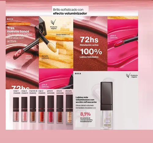 Natura Una Gloss Labial Liquido 5 Ml. Color Rojo 2