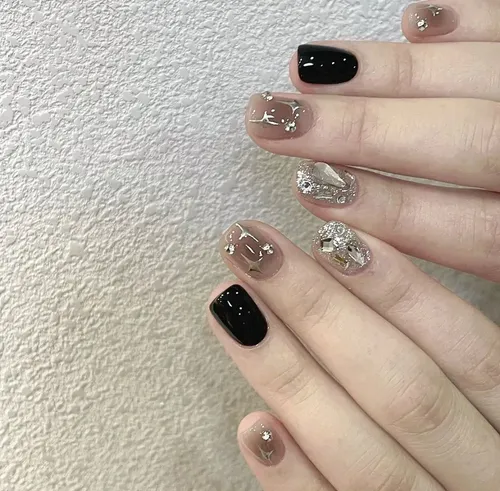 Uñas Postizas Press On Autoadhesiva Set Completo Cortas