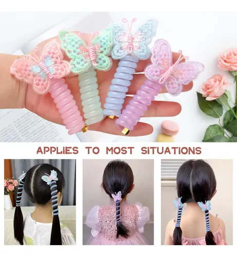 Lazos For El Cabello En Espiral Con Forma De Mariposa C