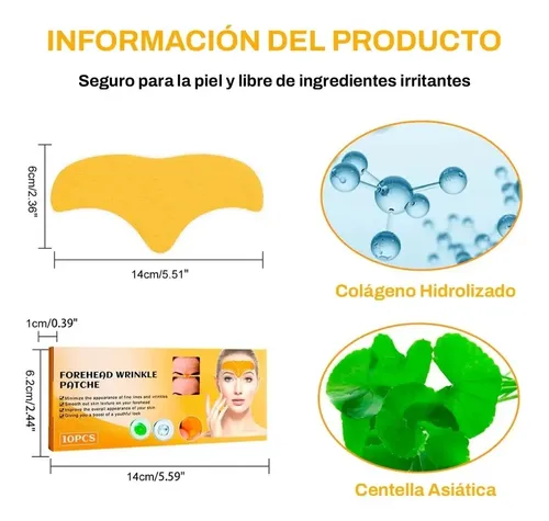 Parches Antiarrugas Frente Entrecejo Tonifica Piel Firme