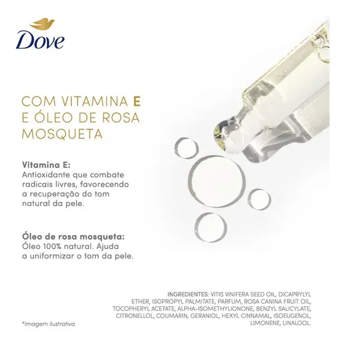 Dove Aceite Corp Tono Uniforme Aceite De Rosa Mosqueta 150ml