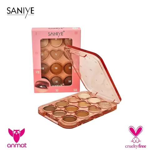 Paleta De 12 Sombras Para Ojos Color Saniye Make Up