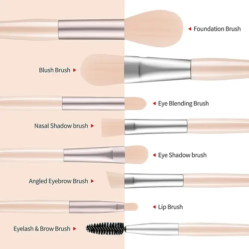 Brochas De Maquillaje, 8 Piezas Pinceles Maquillaje Set