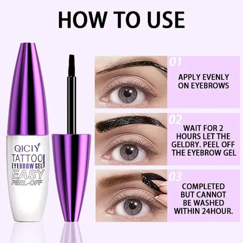 Gel Tatuaje De Cejas Peel Off Qiciy Fácil De Aplicar