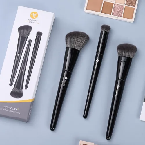 Set De Brochas De Maquillaje Kingmas Kabuki, 3 Unidades, Ang