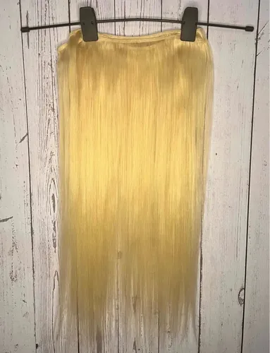 5 Capas Cortina Pelo Natural Humano Rubio 20 X 45cm
