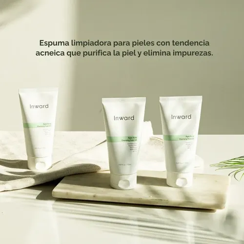 Limpiador Facial Inward Agas Acne Cleansing Foam Espuma Antiacné Ácido Salicílico Cica Fermentada Ph 5.5 150ml Coreano K-beauty Piel Grasa