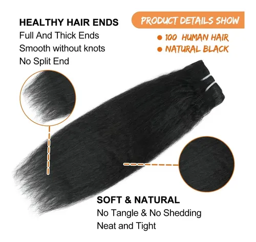 Extensiones Cabello 35cm 120g Negro Liso Natural