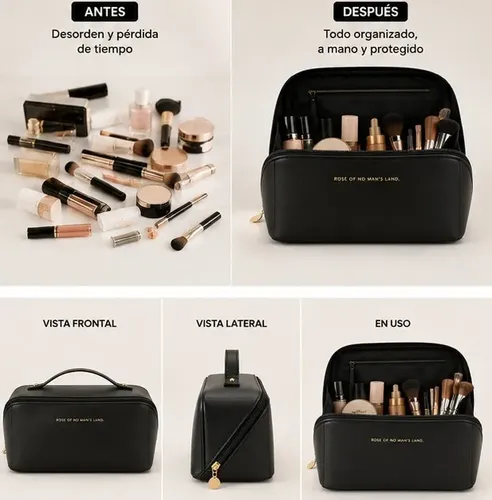 Neceser Porta Cosmético Cuero Pu Para Maquillaje Ideal Viaje