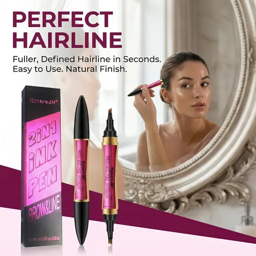 Delineador Y Lápiz Cejas 2 En 1 Marrón Oscuro Impermeable