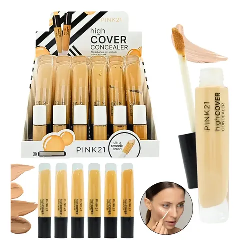 Corrector Líquido Pink21 High Cover Concealer Alta Cobertura Tono 10mL