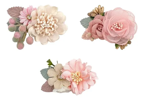 Broches De Flores For Niños, Pinza De Pelo Artificial Con F