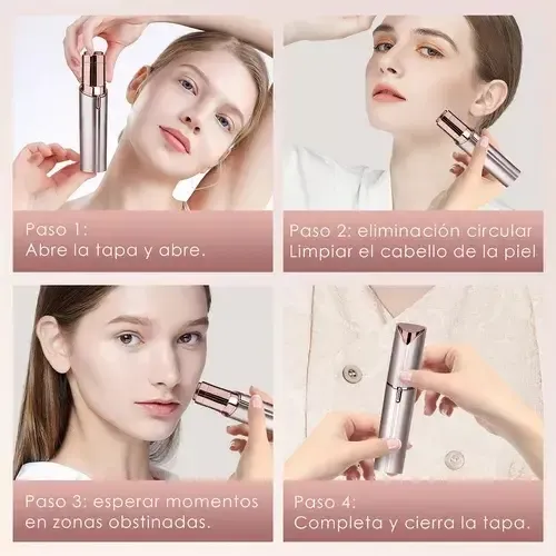 Depiladora Facial Eléctrica Para Mujer Con Luz Recargable
