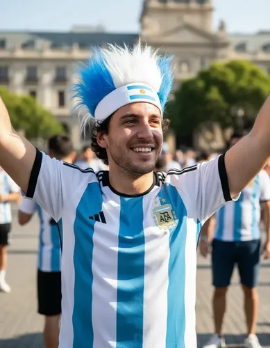 Vincha Con Pelo Argentina Mundial Cotillon