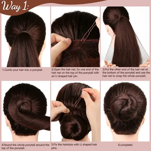 Juego De Accesorios Para El Cabello Fandamei 20 Redes Y 40