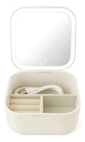 Organizador De Maquillaje Alhajero Con Espejo Y Luz