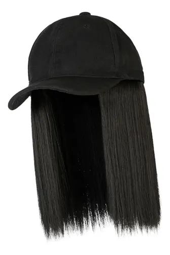 Peluca De Gorra De Béisbol, Cabello Largo Y Cabello Negro