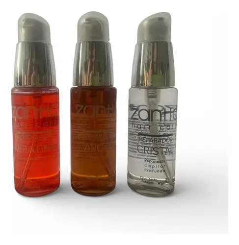 Kit Zantto Argán Nutrición Keratina Y Cristal Rearador 30 Ml