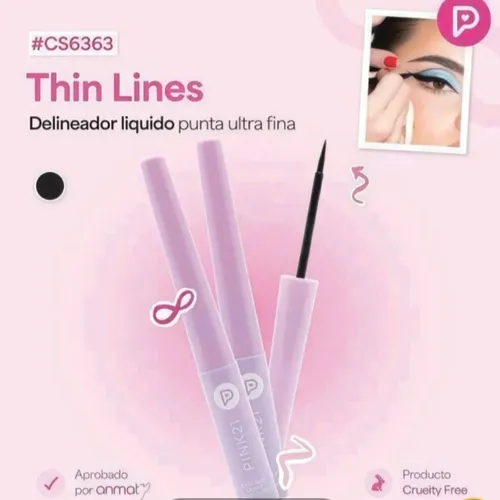 Delineador Liquido Punta Ultra Fina Pink 21