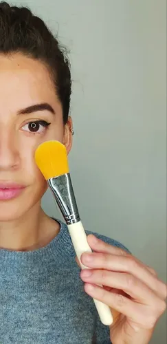 Pincel Jessamy P310 Taklon Para Mascarilla De Maquillaje Color Cremita