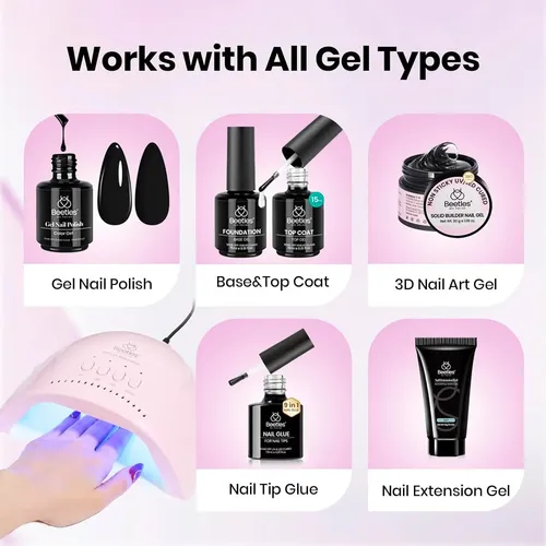 Lámpara Uv Led Rosa Con 3 Tiempos Para Uñas Gel