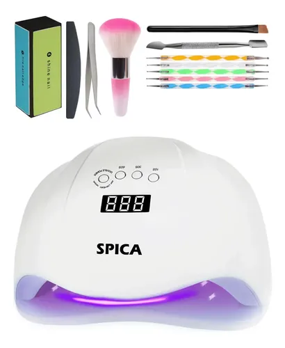 Cabina Led De Uñas 54w Spica Luz Uv Secador Manos Pies Color Blanco