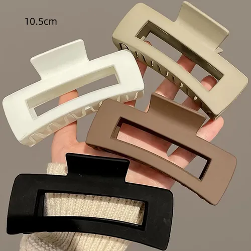 Set X4 Broches Grandes Para Pelo Cuadrados Frosted 5 Cm