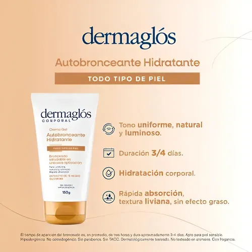 Pack X2 Dermaglós Corporal Crema Gel Autobronceante X150g