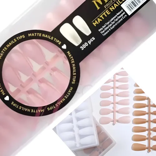 Tips Mely X 300 Matte Color  Nude Rosa Bebe Press On  Fc