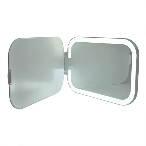 Espejo Maquillaje LED Táctil Recargable 3 Modos con Estuche Blanco