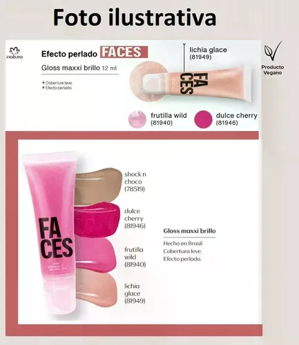 Gloss Labial Natura Faces Lichia Glacé Rosa Perla