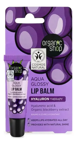 Organic Shop Lip Balm Balsamo Labial Aqua Glossy 10ml