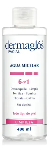 Dermaglos Facial Agua Miceral 6 En 1 Limpieza Ttp 400ml