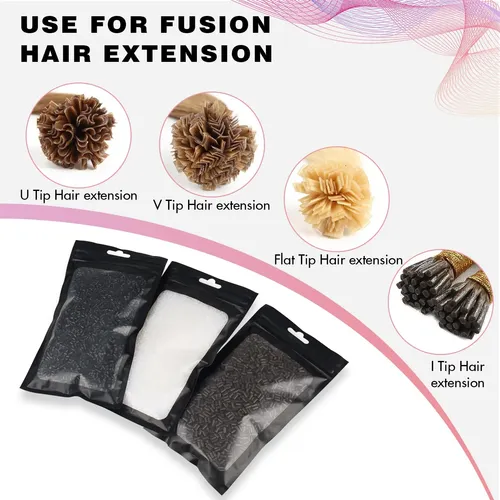 Perlas De Extensión De Cabello Keratin Glue Glamordove De 10