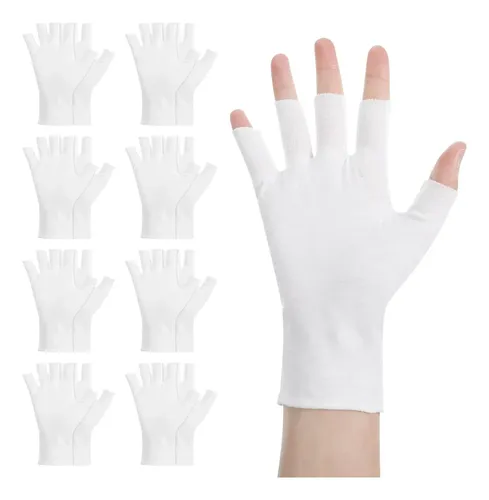 Guantes Algodón Blancos Hidratantes Sin Dedos Para Dormir