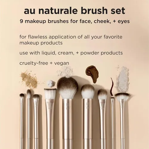 .set De 9 Pinceles De Maquillaje (empaque Para Regalo) Au Na Au Naturale  Conjunto De 9 Peças
