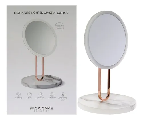 Espejo De Maquillaje Browgame Iluminado Con Luz Led Ajustabl