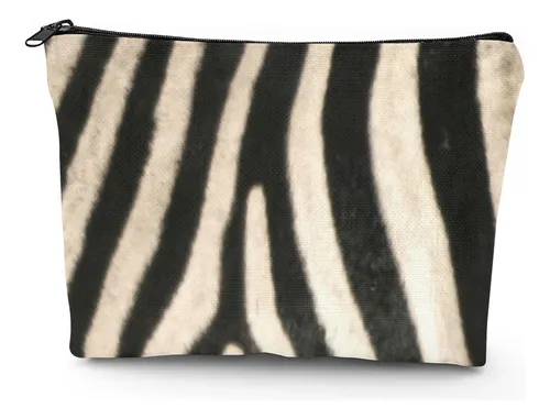 Bolsa De Maquillaje Safari Con Estampado De Cebra Y Almacena