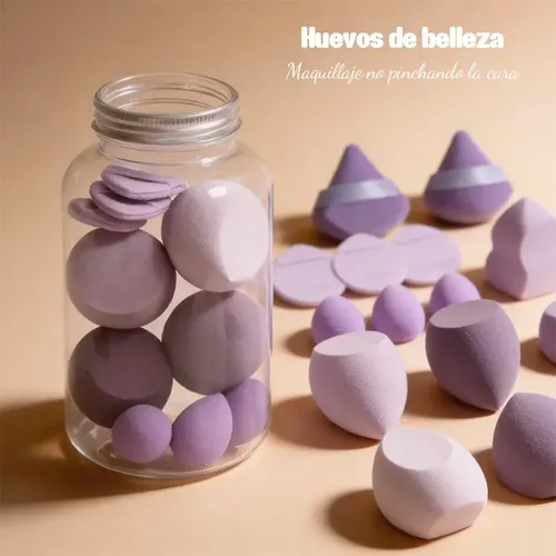 Kit 14 Esponjas Maquillaje  Suave Multiforma Sin Látex