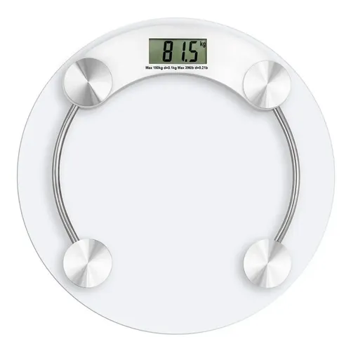 Balanza Digital Baño Vidrio LCD 180kg Redonda Apagado Automático Venice