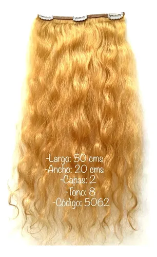 2 Capa Cortina Cabello Natural De 50 Cms X 20 Ancho Premiun