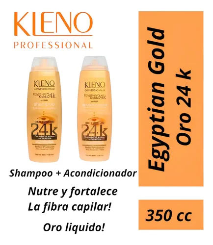 Shampoo + Acondicionador Kleno Egyptian Gold 24k  X350 C/u