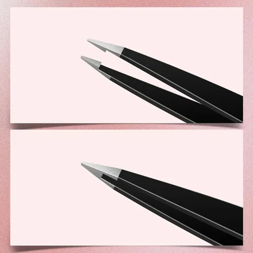 Pinza Negra Profesional Para Cejas Y Vello Facial