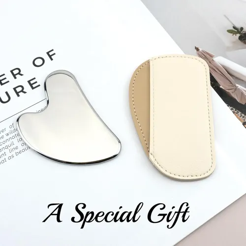 Gua Sha Facial Metal Plata Masajeador Piel Y Ojos