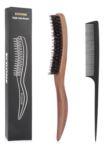 Cepillo De Pelo Ecdone Slick Back Peine Con Cerdas Naturales