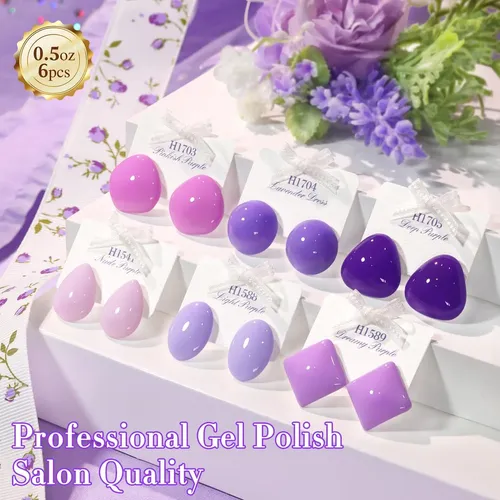 Kit Gel Uñas 6 Colores Hema Free Double Rhythm